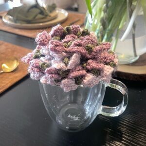 Handmade Crochet 3D Bouquets Flower Coster set of 2